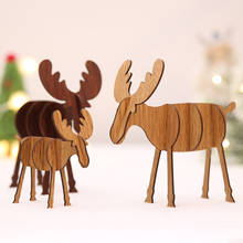 2PCS Christmas Wooden Deer Elk Pendants DIY Ornaments Xmas Tree Ornaments Kid Gift For Christmas Party Decoration Desktop Decor 2024 - buy cheap