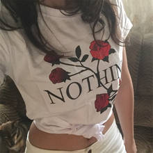 Suomemr informal-Blusa de manga corta para verano, camisa de talla grande con estampado de letras, rosa, Nothing 2024 - compra barato