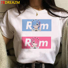 Лето 2021, топ Re Zero Kara Hajimeru Isekai Seikatsu, женские футболки с графическим рисунком, женская уличная одежда для пар, летний топ, уличная одежда 2024 - купить недорого