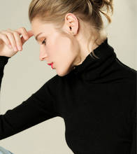 Suéter de punto para mujer, jersey de cuello alto, ajustado, talla única, otoño 2024 - compra barato