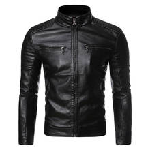 High quality new men's and women's casual street stand collar motorcycle leather jacket slim jacket trench coat jacket men 2024 - buy cheap
