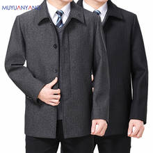 Mu Yuan Yang шерстяное пальто для мужчин, повседневное шерстяное пальто, Мужская одежда, однобортное пальто 4XL размера плюс 2024 - купить недорого