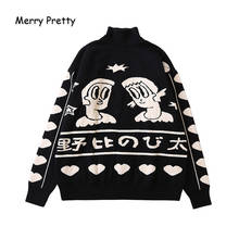 MERRY PRETTY Women's Cartoon Embroidery Knitted Sweaters And Pullovers Winter Thick Girls Knit Jumpe Harajuku Sweater Jacquard 2024 - buy cheap