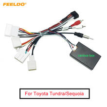 Feeldo carro estéreo áudio 16pin android cablagem cabo de alimentação adaptador com caixa canbus para toyota tundra/sequoia/lexus 330/350 2024 - compre barato