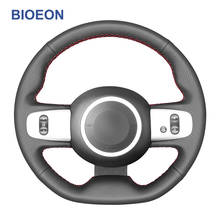 Black PU Artificial Leather Car Steering Wheel Cover for Renault Twingo 3 2014 2015 2016 2017 2018-2019 2020 2024 - buy cheap