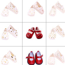 White Cartoon Pattern Shoes Suitable 18 Inch American And 43 Cm Baby New Born Doll Shoes Accessories For Girl,Free Shipping 2024 - buy cheap
