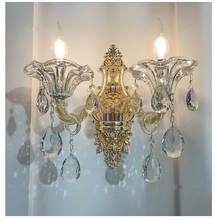 Lámpara de pared de cristal K9 para sala de estar, iluminación de cristal de lujo, doble decoración, estilo europeo moderno, de grado superior 2024 - compra barato