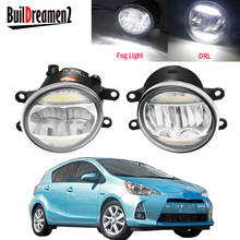 2 X Car Right + Left LED Fog Light Assembly Daytime Running Lamp DRL 30W 8000LM 12V For Toyota Prius Plus C V 2011-2015 2024 - buy cheap