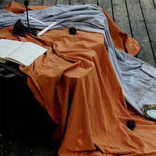 Mantel naranja de estilo nórdico, cubierta de mesa de postre Retro francés, mantel de mesa de té, tapete de mesa de comedor de cocina, decoración de fiesta 2024 - compra barato