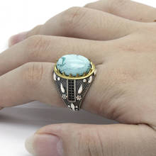 Мужское кольцо из натурального камня 925 пробы с черным фианитом, Модные Винтажные дизайнерские кольца для мужчин и женщин, турецкие ювелирные изделия ручной работы 2024 - купить недорого