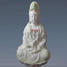 Porcelana branca a buda guanyin, estátua de buda de cerâmica, boneco de bodista, kwan-yin, venda! 2024 - compre barato