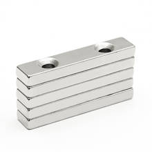 3pcs/lot 50x10x5mm Double Hole 5mm N35 Block Countersunk Square Neodymium Magnet Rare Earth Powerful Magnets 50*10*5-5-5mm 2024 - buy cheap