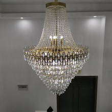 Candelabro grande de cristal para sala de estar, iluminación nórdica de lujo para villa, hotel y vestíbulo, nuevo 2024 - compra barato