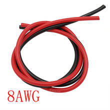 1Meter Red and 1Meter Black 8 AWG Soft Silicone Wire Heat-resistant 8 Gauge Flexible Silicone Cable for RC Model Battery DIY Toy 2024 - buy cheap