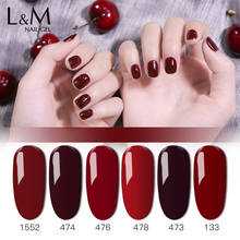 1 Bottle Red Color Gel Polish Dark Red Wine UV LED Gel Varnish  Esmalte Semi-permanente Nail Gel Supplies 2024 - buy cheap