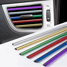 10pcs Car Styling Mouldings Air Outlet Trim Strip Auto Air Vent Grilles Rim Trim Cars Decoration Strips Chrome Car Accessories 2024 - buy cheap