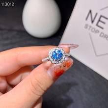 2020 Новый стиль очаровательный Гранат/Голубой топаз драгоценный камень кольцо для женщин Серебряное обручальное кольцо 6х6 мм натуральный драгоценный камень подарок на день рождения девушки 2024 - купить недорого