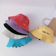 Spring Summer Letter Double Faced Baby Outdoor Sun Hats Kids Boys Girls Beach Caps Cotton Fisherman Hat 2024 - buy cheap