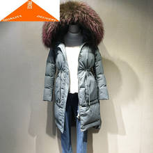 Raccoon Winter Female Fur Hooded Clothes 2020 Korean Thick Duck Down Jacket Long Warm Coat Hiver LW9595 2024 - buy cheap