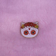 Flower crown cat enamel pin small cute addition sweet gift for her 2024 - buy cheap