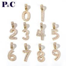 Pink Champagne Baguette Initials Number Hip Hop Pendant Chain Letter Jewelry Men's Pendant Jewelry 2024 - buy cheap