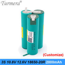 Bateria de solda turmera 3s tamanhos 10.8v e 12.6v, 20a, para chave de fenda, 12v e aspirador de pó 2024 - compre barato
