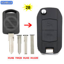 2 Button Folding Flip Remote Key Shell Case Housing Upgrade for Opel Vauxhall Corsa C Meriva Combo HU100/HU43/HU46/YM28 Blade 2024 - buy cheap