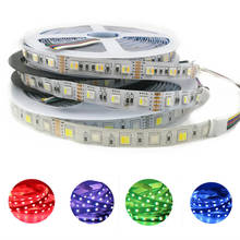 Tira PCB de luz LED flexible, cinta de luces de 12mm 5M 4 en 1, 5 en 1 RGB+CCT de 5050, 60 leds/m, CW+RGB+WW RGBW RGBWW, de 12V 24V, 5 colores en un chip 2024 - compra barato