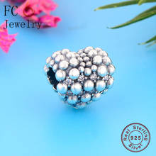 FC Jewelry Fit Original Brand Charms Bracelet 925 Silver Bright Heart Bubble Lump Cluster Bead Making Girl Mother Berloque 2020 2024 - buy cheap