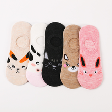 5 Pairs/lot New Spring Socks Cartoon Animals Cute Socks Slippers Cotton Funny Harajuku Kawaii Style Cheap Summer Women Socks Set 2024 - buy cheap