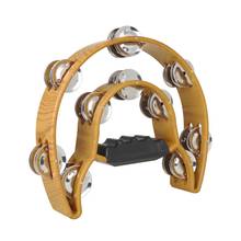 High quality Compact Music Tambourine Double Half Moon Design ABS Handbell Percussion Tambourine Drum 2024 - buy cheap