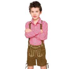 Children Oktoberfest Costume Plaid Lederhosen Bavarian German Beer Festival Fantasia Party Costume For Kids Boy Halloween 2024 - buy cheap