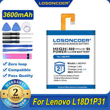 100% Оригинальный LOSONCOER 3600mAh L18D1P31 аккумулятор для LENOVO TB-7104F Free Tools 2024 - купить недорого