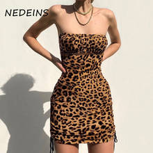 NEDEINS Women Sexy Leopard Bodycon Dress Woman Party Night 2020 Summer Clothes for Women Bandage Dress Vestido Mujer 2024 - buy cheap