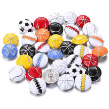 Botones a presión de Metal para pulsera deportiva, joyería de baloncesto, fútbol, voleibol y béisbol, 18mm, 6 unids/lote 2024 - compra barato