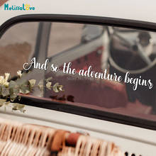 4 Font Available And so the adventure begins wedding car sticker Decal Wedding Party Sign Welcome Vinyl Stickers BA396 2024 - buy cheap