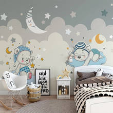 Custom 3D Photo Wallpaper For Cartoon Little Bear Moon Stars Children Room Boys Room Bedroom Background Wall Art Mural Wallpaper 2024 - buy cheap