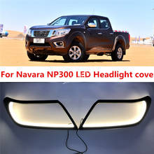 Luz LED de circulación diurna para Nissan Navara NP300 2015-2017, lámpara DRL impermeable de 12V, faro de coche, decoración de cejas, 2 uds. 2024 - compra barato