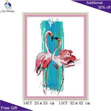 Joy friday flamingo dança da456 14ct 11ct contagem e estampado belo flamingo decoração para casa bordado faça você mesmo kit de ponto cruz 2024 - compre barato