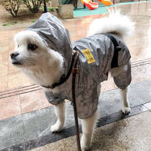 Cão reflexivo capa de chuva à prova dwaterproof água roupas para cães macacão jaqueta de chuva outfit poodle schnauzer pug francês bulldog corgi roupas 2024 - compre barato
