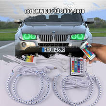 For BMW E83 X3 2003-2010 RF Remote Multi-Color Ultra Bright RGB LED Angel Eyes Kit 2024 - buy cheap