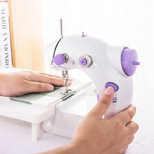 Mini máquina de coser portátil con enchufe europeo y estadounidense, hilo de costura de mano automático, accesorios para máquinas de coser 2024 - compra barato