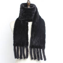 New Fashion Real Mink Fur Scarf Women 100% Natural Real Mink Fur Scarf Shawl Winter Lady Warm Knitted Genuine Mink Fur Scarfs 2024 - buy cheap