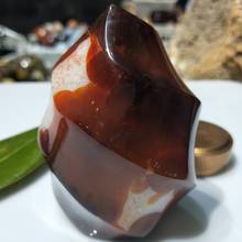 Dhxyzb pedra de ágata vermelha natural, artigos de decoração de casa e cristal mineral de quartzo com energia reiki para cura, 350-800g 2024 - compre barato