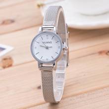 Women's quartz watch net with silver stainless solid color delicate small disc quartz watch holiday gift reloj mujer часы 50* 2024 - buy cheap