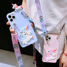 Cute Unicorn Doll Phone Case for OPPO A1K K5 K3 K1 RX17 R17 Neo R17 R15 Pro R11S R11 R9S R9 Plus Cover Soft Cartoon With Lanyard 2024 - buy cheap
