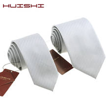 Huishi-gravata clássica listrada para homens, 6cm, laço de pescoço, moda masculina, 8cm, acessório de casamento, presente 2024 - compre barato