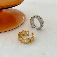 Monlansher metal grosso corrente geométrica aberto anel de ouro cor prata metal dedo anel para as mulheres declaração minimalista anel de jóias 2024 - compre barato