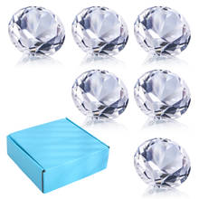 H&D 6pcs 50mm Clear Crystal Diamond Paperweight Pirate Gems Birthstone Table Decorations Christmas Centerpiece Gift for Kids 2024 - buy cheap