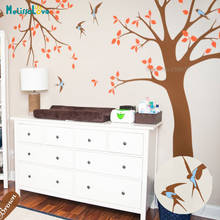 Adesivo decorativo de quarto de bebê bb029, decalques de árvores em vinil personalizado, faça você mesmo, murais naturais, arte fofos 2024 - compre barato